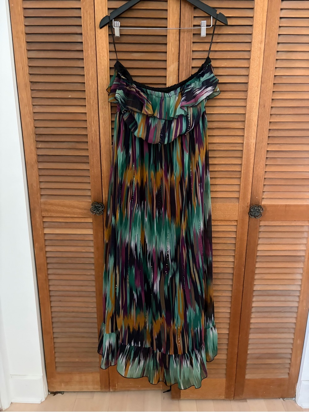 Forever 21 Multicolor Patterned guest of Maxi Dress - Teal, Plum size 2 XL